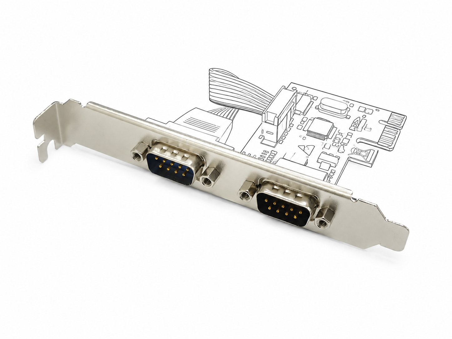 Dual COM Port PCIe Metal Mounting Bracket for AI Servers